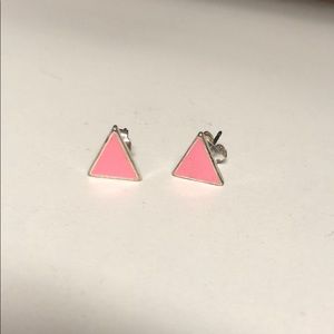 Pink Triangle Earrings